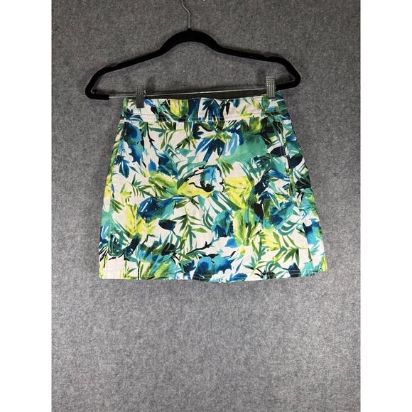 Rip Skirt Hawaii Women Extra Small Green Floral Mini Loop Relax Vacation Summer‎ - Picture 1 of 7